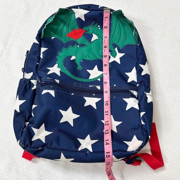 BODEN dragon navy backpack, green white stars - charming, playful, whimsical - Picture 9 of 16